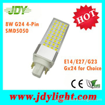 SMD LED Horizontal Light G24 8W with CE RoHS for Shop replace 18W CFL